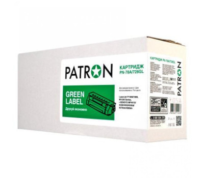 Картридж Canon 728, Black, MF4410/ MF4430/ MF4450/ MF4550/ MF4570/ MF4580, 2.1k, Patron Green (PN-78A/ 728 Картридж Canon 728, Black, MF4410/ MF4430/ MF4450/ MF4550/ MF4570/ MF4580, 2.1k, Patron Green (PN-78A/ 728