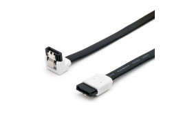 Кабель SATA 3.0 -  0.5m ATcom, с защелкой, черный, угловой (17126)