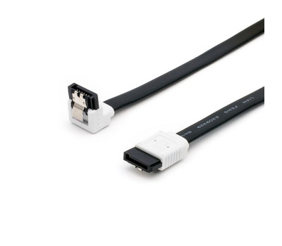 Кабель SATA 3.0 -  0.5m ATcom, с защелкой, черный, угловой (17126)