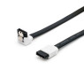 Кабель SATA 3.0 -  0.5m ATcom, с защелкой, черный, угловой (17126)
