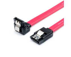 Кабель SATA 0.5м, ATcom загнутый 90° с защелкой (10108)