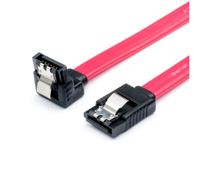 Кабель SATA 0.5м, ATcom загнутый 90° с защелкой (10108) Кабель SATA 0.5м, ATcom загнутый 90° с защелкой (10108)