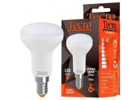 Лампа Tecro LED, E14, 5W (аналог 50W), 4000K (яркий свет), 470Лм, освещ. 120?, (TL-R50-5W-4K-E14)