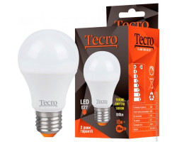 Лампа Tecro LED, E27, 10W (аналог 80W), 3000K (мягкий свет), 810Лм, освещ. 240?, (TL-A60-10W-3K-E27)