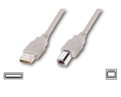 Кабель USB 2.0 - 3.0m AM/ BM Atcom, феррит. фильтр, белый (8099)