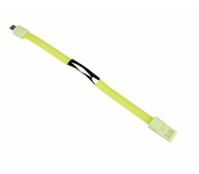Кабель USB 2.0 - 0.2m AM/ microUSB, green, браслет