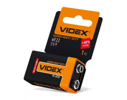 Батарейкa 6F22 (Крона) Videx (9.0 В солевая) Shrink Батарейкa 6F22 (Крона) Videx (9.0 В солевая) Shrink