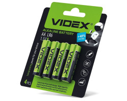 Батарейка AA, Videx щелочная, 1 шт, 1.5V, Blister Card (LR6/ AA)							