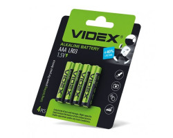 Батарейки AAA, Videx щелочная, 1.5V, Bliste Card (LR03/ AAA 4pcs) за 1ШТ.			