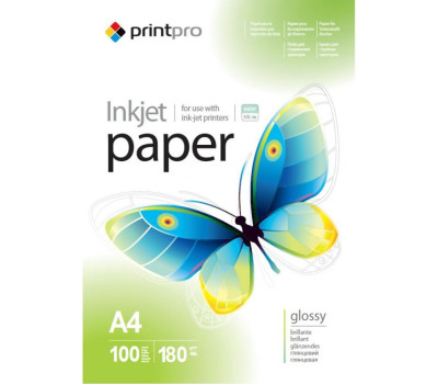 Фотобумага А4 180g/ m PrintPro глянец (PGE180100A4) 100л Фотобумага А4 180g/ m PrintPro глянец (PGE180100A4) 100л