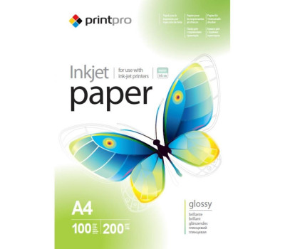 Фотобумага А4 200g/ m PrintPro глянец (PGE200100A4) 100листов Фотобумага А4 200g/ m PrintPro глянец (PGE200100A4) 100листов