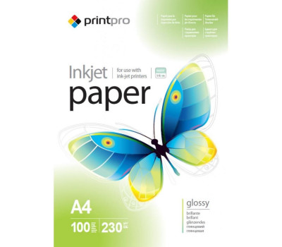 Фотобумага А4 230g/ m PrintPro глянец (PGE230100A4)