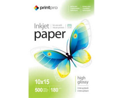 Фотобумага A6 (10*15) 180g/ m PrintPro глянец (PGE1805004R) 1лист