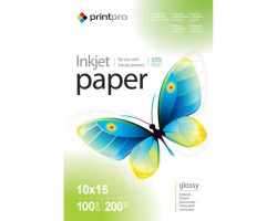 Фотобумага PrintPro, глянцевая, A6 (10x15), 200 г/ м?, 1000 л (PGE20010004R)