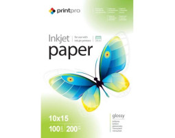 Фотобумага PrintPro, глянцевая, A6 (10x15), 200 г/ м?, 1000 л (PGE20010004R)