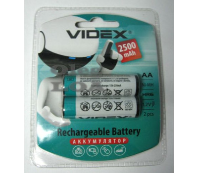 Аккумулятор R6 (AA) 2500mAh Videx (1.2V Blister) Аккумулятор R6 (AA) 2500mAh Videx (1.2V Blister)