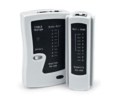 Тестер кабельный для RJ45/ RJ12, чехол (NS-468N) (15252) Тестер кабельный для RJ45/ RJ12, чехол (NS-468N) (15252)