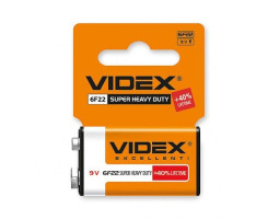 Батарейкa 6F22 (Крона) Videx (9.0 В солевая Shrink Card) Батарейкa 6F22 (Крона) Videx (9.0 В солевая Shrink Card)