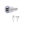 Автомобильное зарядное устройство, White, 2xUSB, 2.1A, кабель USB <-> iPhone4 (F8J070bt04)