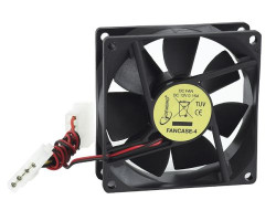 Вентилятор 80 мм, Gembird FANCASE-4, Black, 80x80x25 мм, 2600 об/ мин, 25 дБ(А), Molex