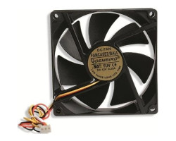 Вентилятор 92 мм, Gembird FANCASE2/ BALL, Black, 92x92x25 мм, 2800 rpm, 22.8 дБ(А), 3-pin