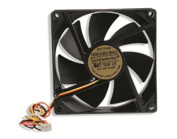 Вентилятор 92 мм, Gembird FANCASE2/ BALL, Black, 92x92x25 мм, 2800 rpm, 22.8 дБ(А), 3-pin