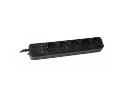 Фильтр сетевой 1.8м Maxxter SPM5-G-6B 5 розеток, черный Фильтр сетевой 1.8м Maxxter SPM5-G-6B 5 розеток, черный