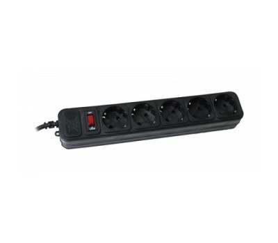 Фильтр сетевой 1.8м Maxxter SPM5-G-6B 5 розеток, черный Фильтр сетевой 1.8м Maxxter SPM5-G-6B 5 розеток, черный