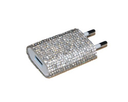 Сетевое зарядное устройство USB, Crystal Стразы, 5V/ 1A, Bulk (6rombs)