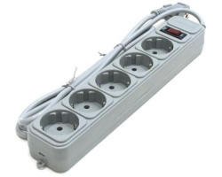 Фильтр сетевой 10 м Gembird SPG5-G-10MG 5 розеток, серый