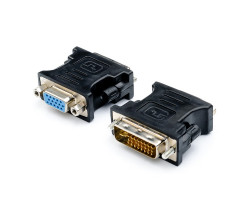 Переходник DVI-I (24+5) > VGA (DVI-I папа - VGA мама) Atcom черный (11209)