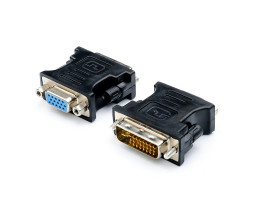 Переходник DVI-I (24+5) > VGA (DVI-I папа - VGA мама) Atcom черный (11209)