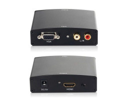 Адаптер (конвертер) HDMI (F) - VGA (F) + 2xRCA (F), Atcom, Black, блок питания (15272) Адаптер (конвертер) HDMI (F) - VGA (F) + 2xRCA (F), Atcom, Black, блок питания (15272)