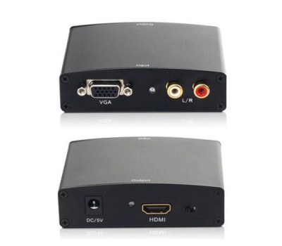 Адаптер (конвертер) HDMI (F) - VGA (F) + 2xRCA (F), Atcom, Black, блок питания (15272) Адаптер (конвертер) HDMI (F) - VGA (F) + 2xRCA (F), Atcom, Black, блок питания (15272)