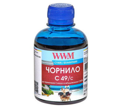 Чернила WWM Canon G1400/ G2400/ G3400, Cyan, 200 г (C49/ C) Чернила WWM Canon G1400/ G2400/ G3400, Cyan, 200 г (C49/ C)