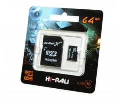 Карта памяти microSDHC, 64Gb, Class10 UHS-I, Hi-Rali, SD адаптер (HI-64GBSDCL10-01)