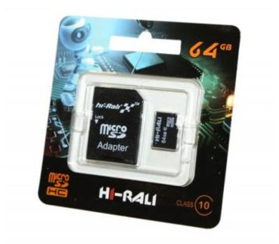 Карта памяти microSDHC, 64Gb, Class10 UHS-I, Hi-Rali, SD адаптер (HI-64GBSDCL10-01) Карта памяти microSDHC, 64Gb, Class10 UHS-I, Hi-Rali, SD адаптер (HI-64GBSDCL10-01)