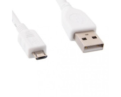 Кабель USB 2.0 - 0.5m AM/ microUSB Cablexpert CCP-mUSB2-AMBM-W-0.5M белый, премиум