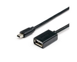 Кабель USB 2.0 - 0.8m AF/ mini-B 5P OTG Atcom, черный (12821)