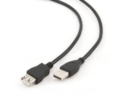Кабель - удлинитель USB 2.0 - 4.5м AM/ AF Cablexpert премиум, черный CCP-USB2-AMAF-15C