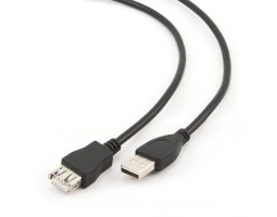 Кабель - удлинитель USB 2.0 - 4.5м AM/ AF Cablexpert премиум, черный CCP-USB2-AMAF-15C