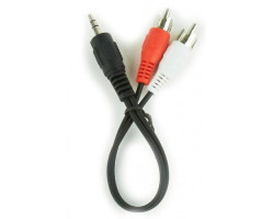 Кабель аудио DC3.5 > 2RCA, mini-jack(M)> 2тюльпана (M) Cablexpert 0.2m (CCA-458/ 0.2)