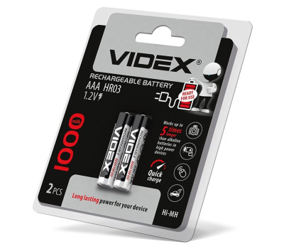 Аккумулятор AAA, 1000 mAh, Videx,1.2V, Blister, за 1шт. Аккумулятор AAA, 1000 mAh, Videx,1.2V, Blister, за 1шт.