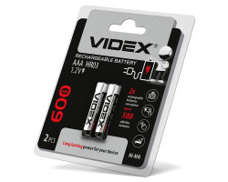 Аккумулятор AAA, 600 mAh, Videx, 2 шт, 1.2V, Blister
