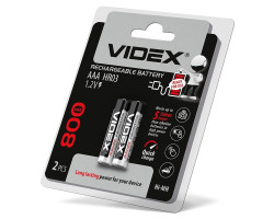 Аккумулятор AAA, 800 mAh, Videx, 2 шт, 1.2V, Blister