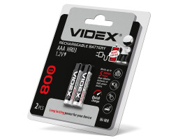 Аккумулятор AAA, 800 mAh, Videx, 2 шт, 1.2V, Blister