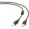 Кабель USB 2.0 - 3.0m AM/ BM Cablexpert феррит фильтр, черный CCF-USB2-AMBM-10