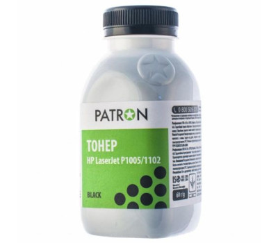 Тонер HP LJ P1005/ 1505/ M1120/ M1522, Canon LBP-3010/ 3100/ 3250, 60 г, Patron (T-PN-HLJP1102-060) Тонер HP LJ P1005/ 1505/ M1120/ M1522, Canon LBP-3010/ 3100/ 3250, 60 г, Patron (T-PN-HLJP1102-060)