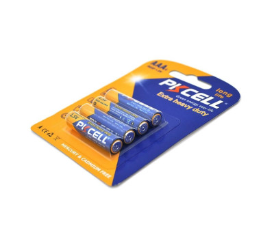 Батарейка AAA (R03), солевая, PKCELL, 1.5V, Blister (R03P-4B)