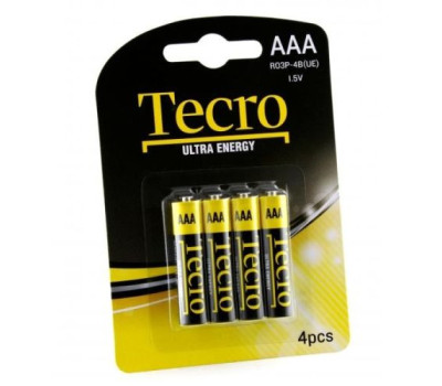 Батарейка R03 (AAA), солевая, Tecro, 1.5V, Blister (R03P-4B(UE)) за 1ШТ.